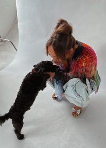 Naomi J. Ogawa with a pet
